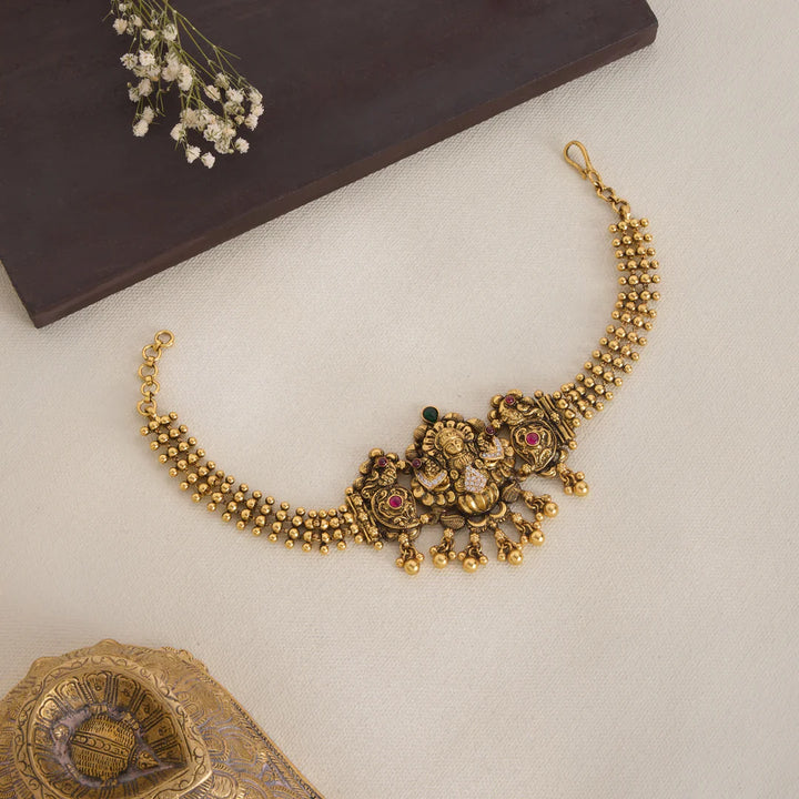Pure 92.5 Silver, Gold Plated Shree Tarunika Choker