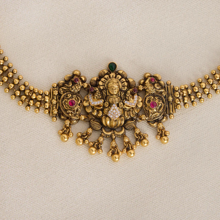 Pure 92.5 Silver, Gold Plated Shree Tarunika Choker