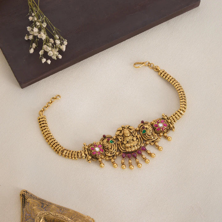 Pure 92.5 Silver, Gold Plated Swarnangi Choker