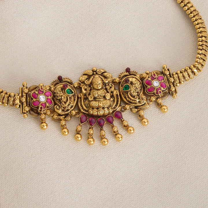 Pure 92.5 Silver, Gold Plated Swarnangi Choker