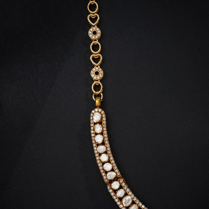 92.5 Silver, 24kt Gold Polish, Glimverda Victorian Necklace Set | SHOBITAM