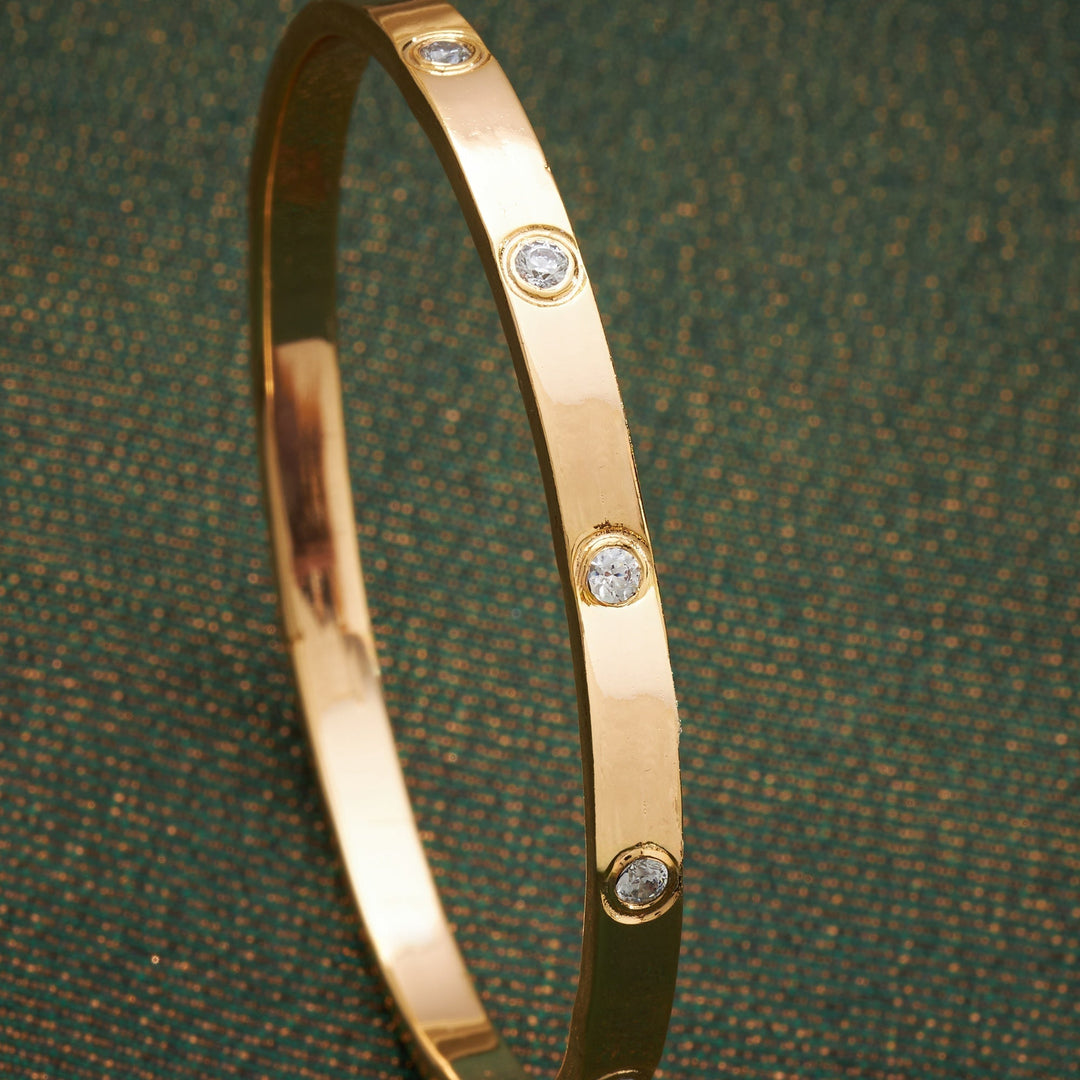 92.5 Silver, 24kt Gold Polish, Crystaline Curve Bangles | SHOBITAM