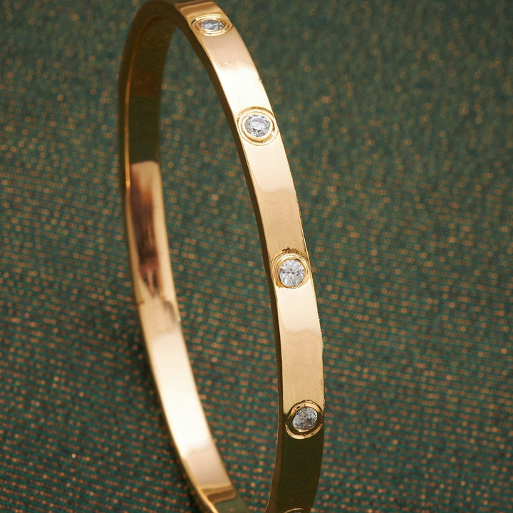 92.5 Silver, 24kt Gold Polish, Crystaline Curve Bangles | SHOBITAM