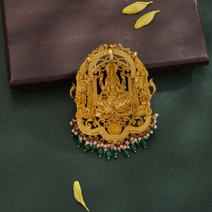 Pure 92.5 Silver, Gold Plated Varna Lakshmi Pendant