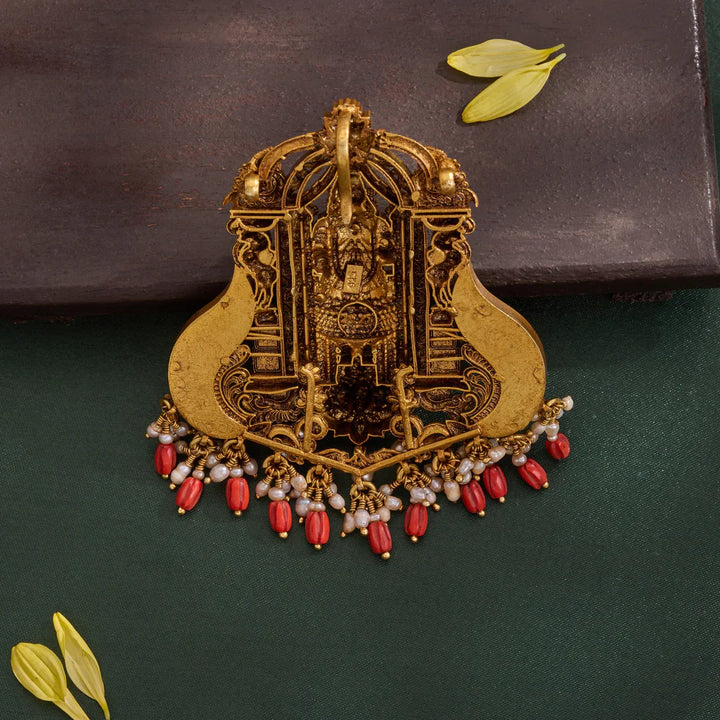Pure 92.5 Silver, Gold Plated Shree Sampatti Balaji Pendant