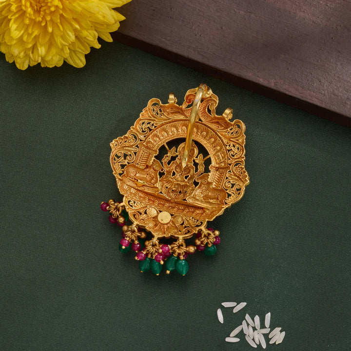 Pure 92.5 Silver, Gold Plated Nandini Padma Pendant