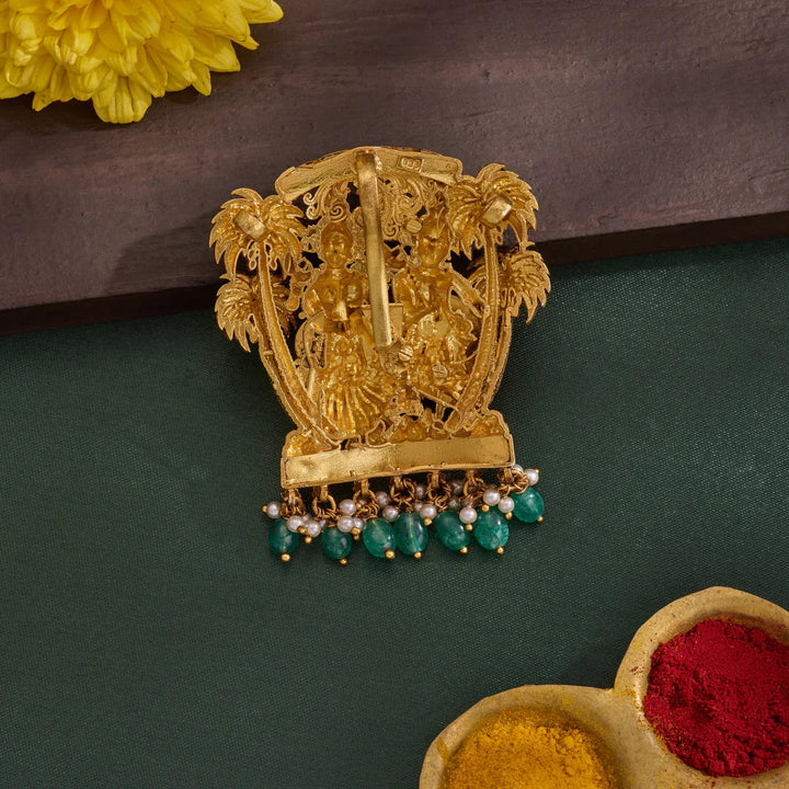 92.5 Silver, Gold Plated Radha-Krishna Vana Pendant