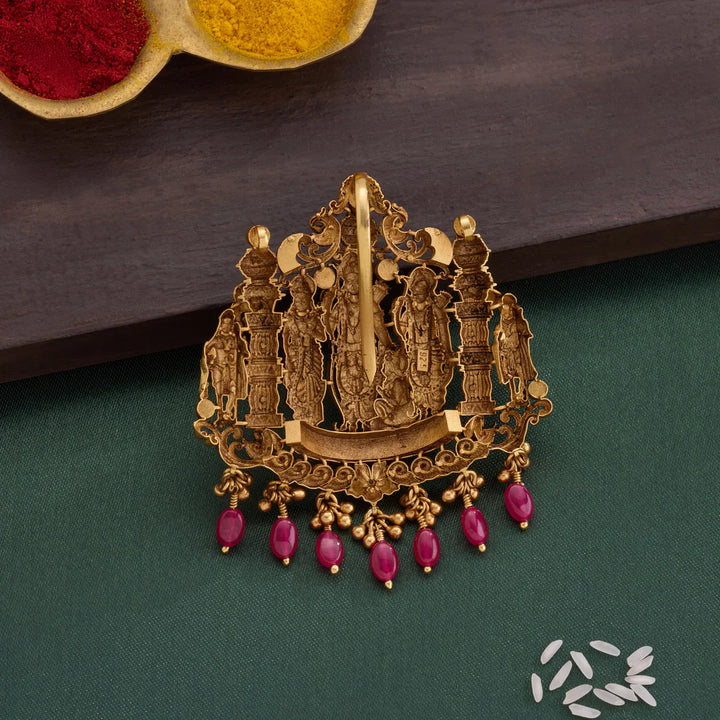 Pure 92.5 Silver, Gold Plated Parivar Darpan Pendant