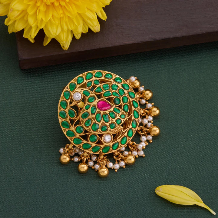 Pure 92.5 Silver, Gold Plated Mayuraharini Pendant