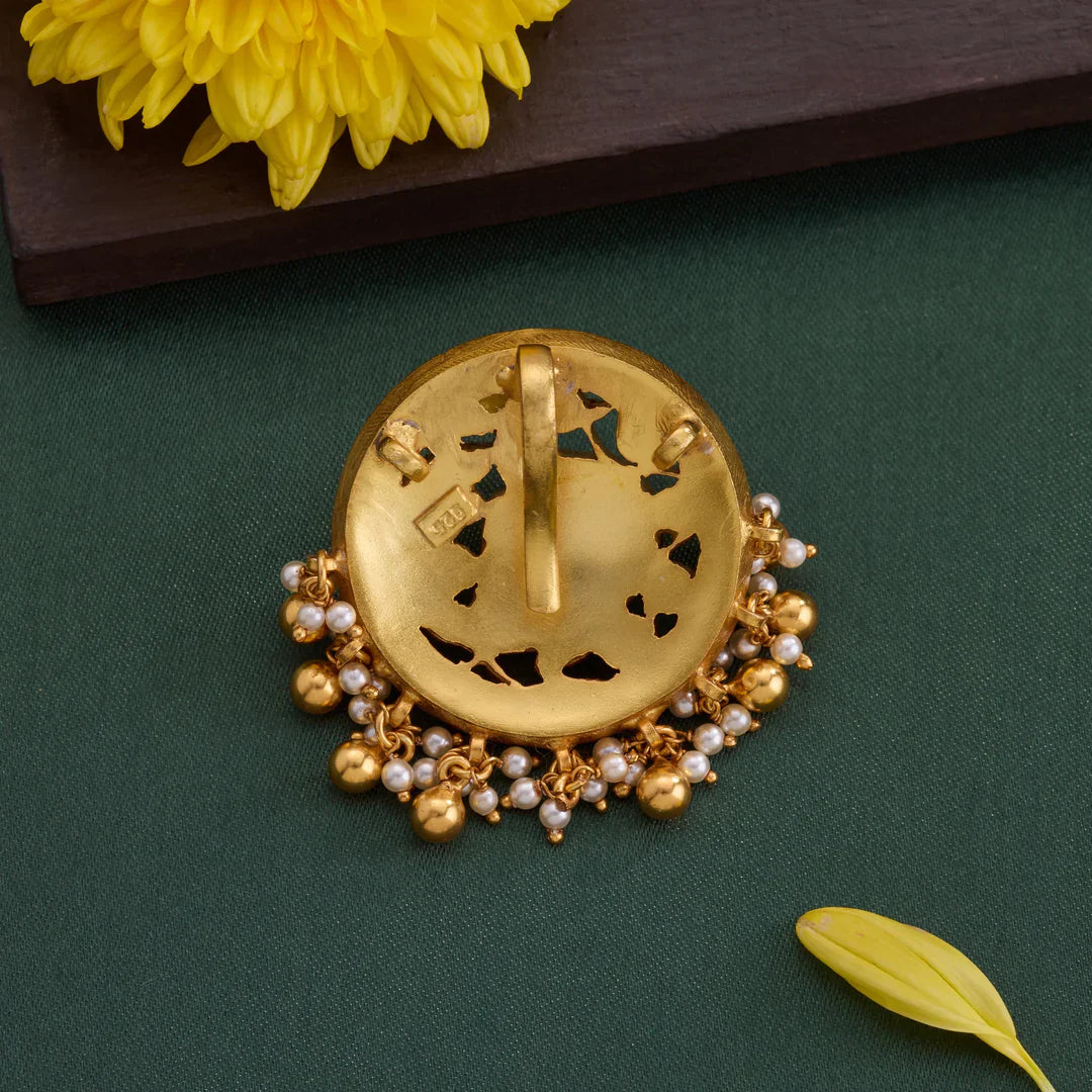 Pure 92.5 Silver, Gold Plated Mayuraharini Pendant