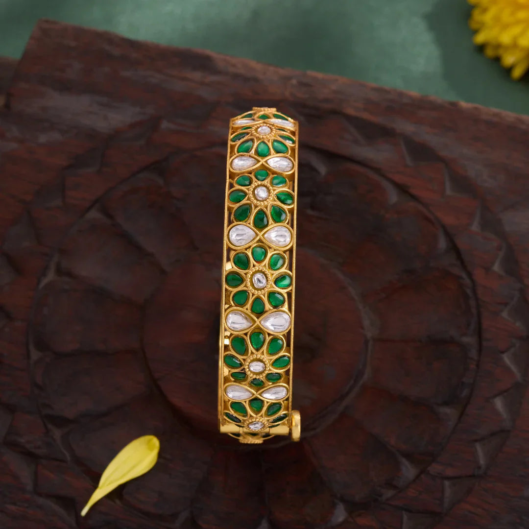 Pure 92.5 Silver, Gold Plated Pearella Bangles