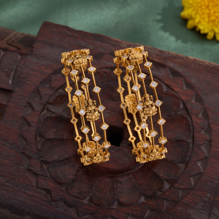 92.5 Silver, Gold Plated,Shree Trayi Bangles | SHOBITAM