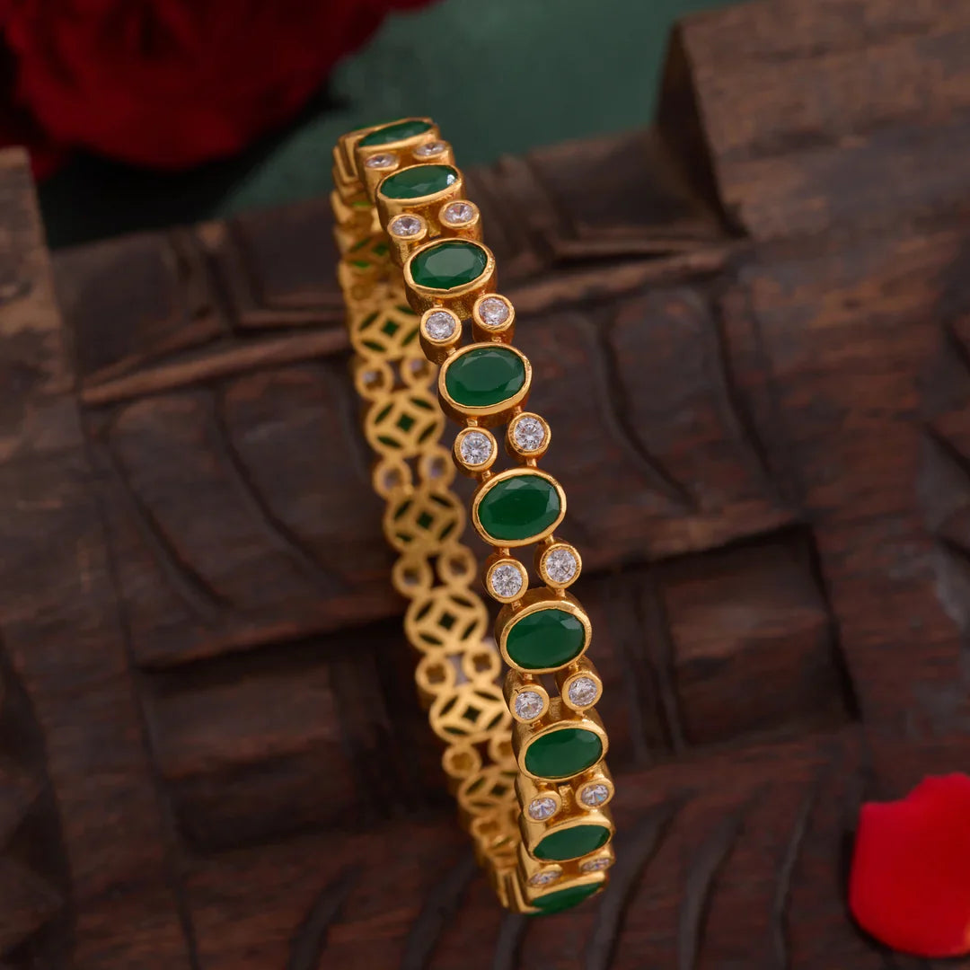 Pure 92.5 Silver, Gold Plated Ovoline Bangles