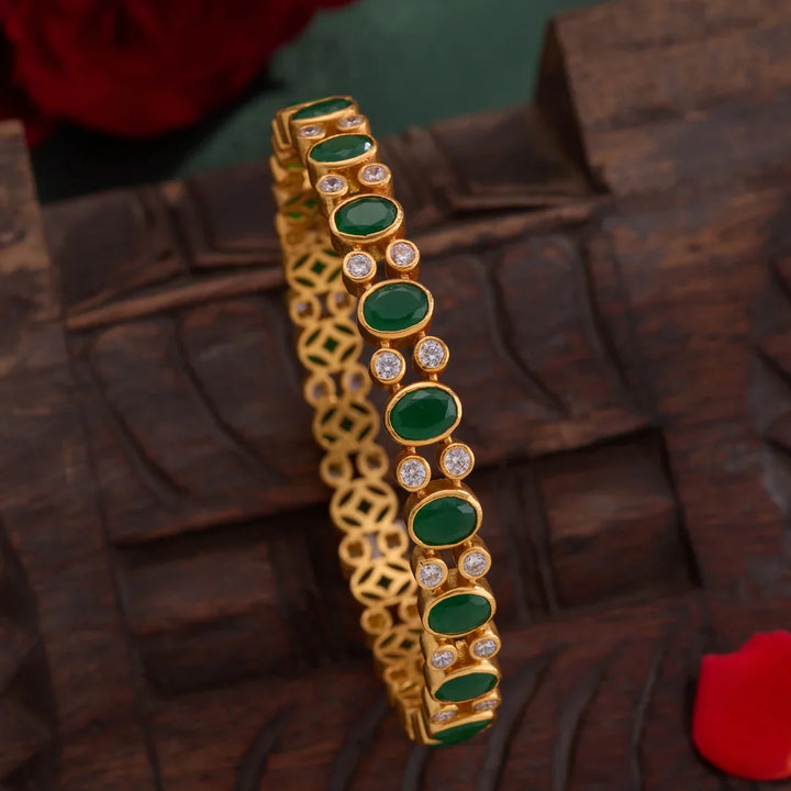 Pure 92.5 Silver, Gold Plated Ovoline Bangles