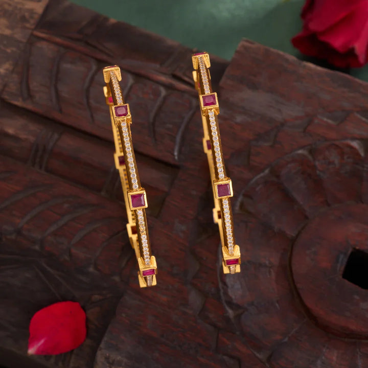 Pure 92.5 Silver, Gold Plated Squivva Bangles