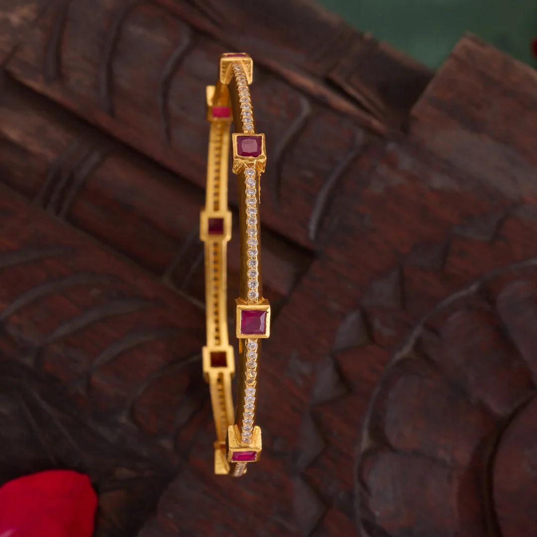 Pure 92.5 Silver, Gold Plated Squivva Bangles