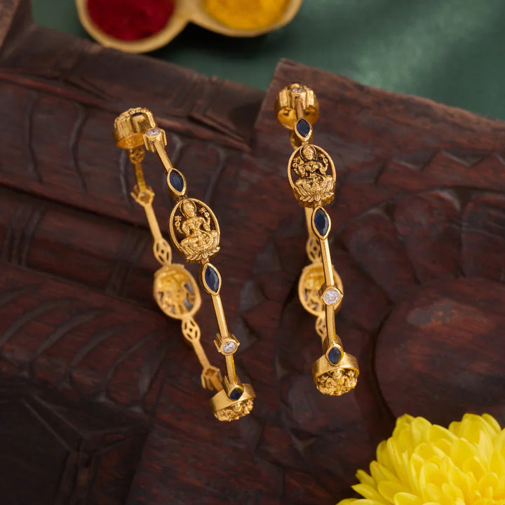 Pure 92.5 Silver, Gold Plated Navashriya Bangles