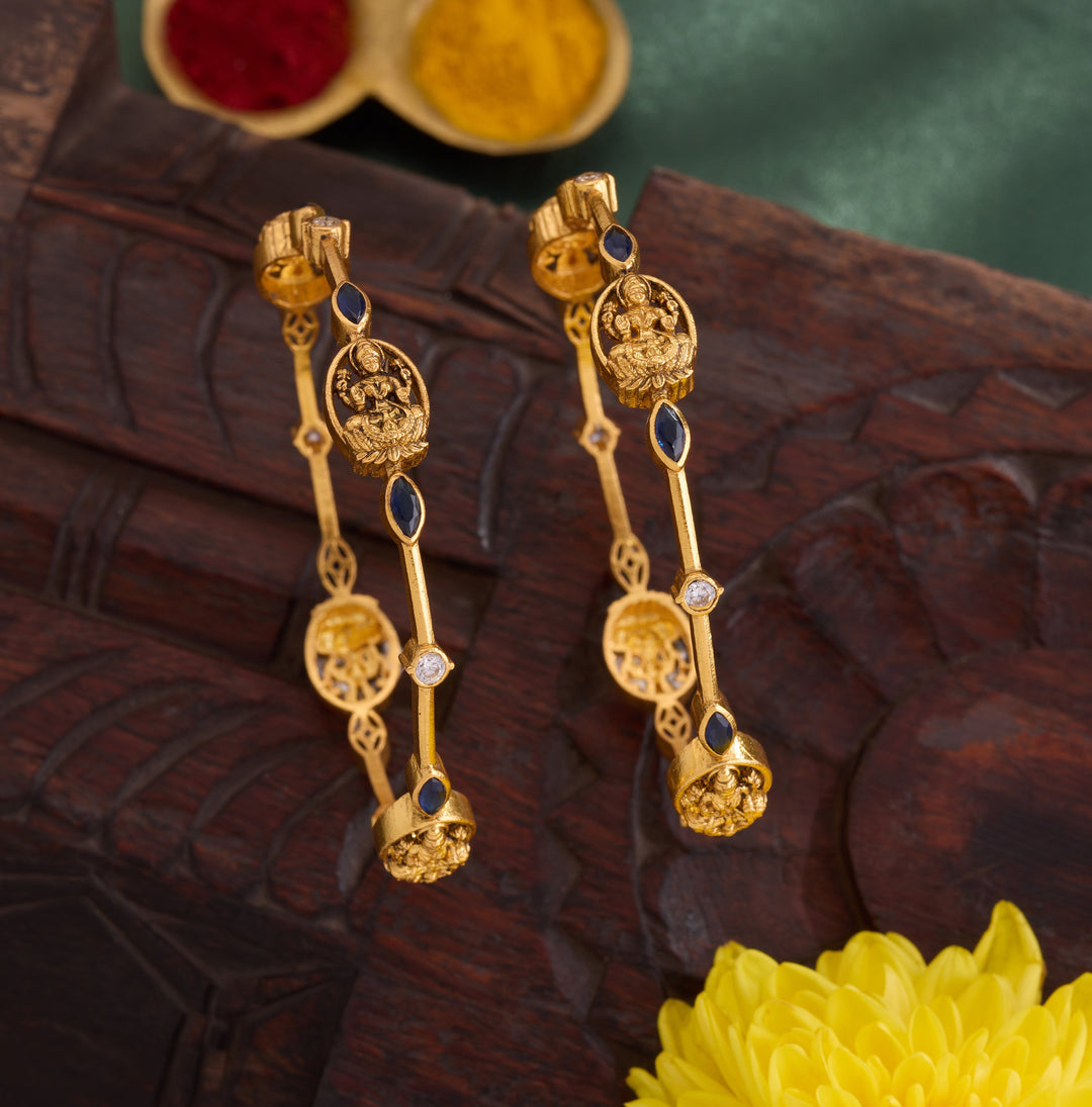 92.5 Silver, 24kt Gold Polish Navashriya Nakash Bangles | SHOBITAM