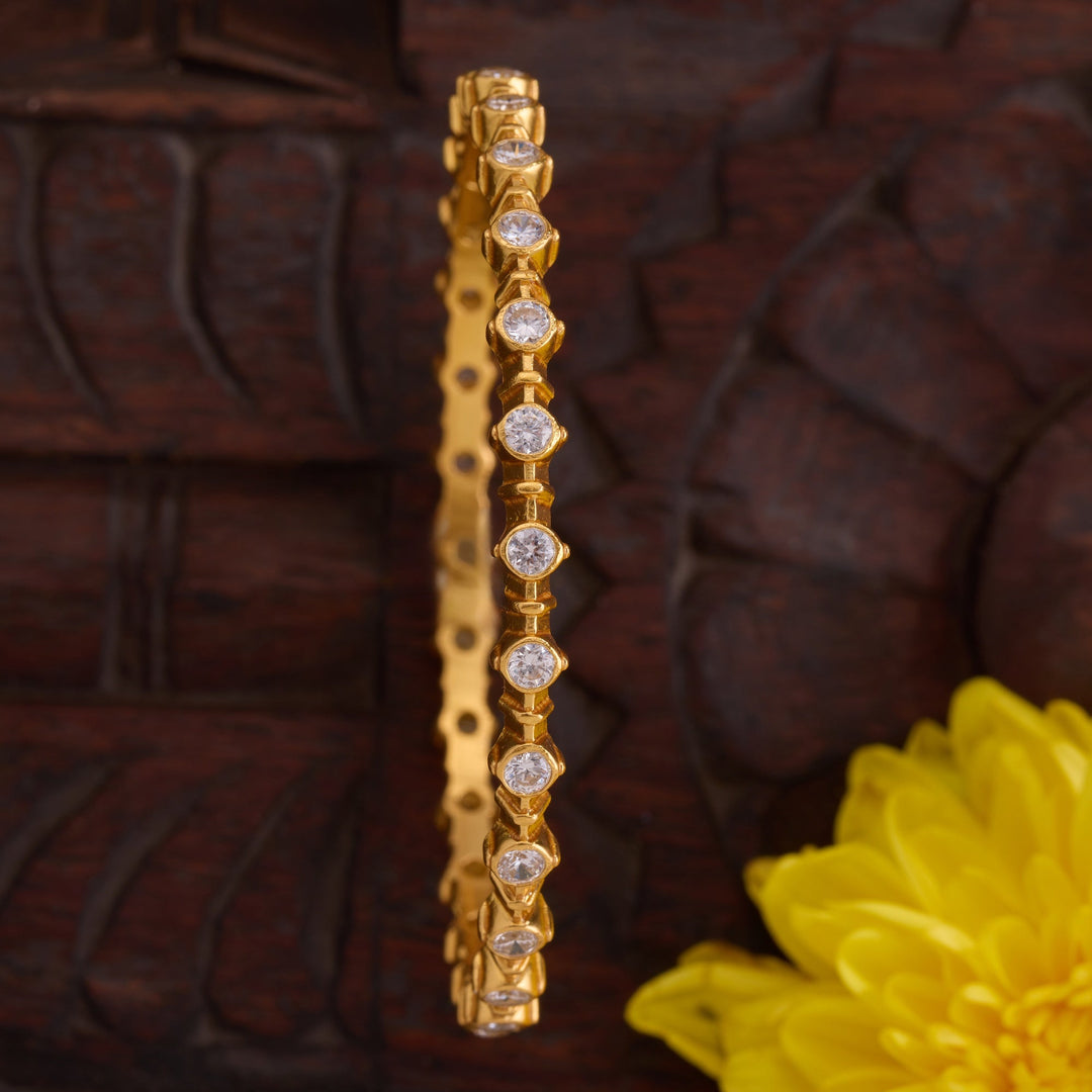 92.5 Silver, Gold Plated,Crystina Stone Bangles | SHOBITAM