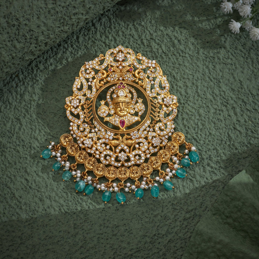 92.5 Silver.Gold Plated Sri Balaji Temple Pendant | SHOBITAM