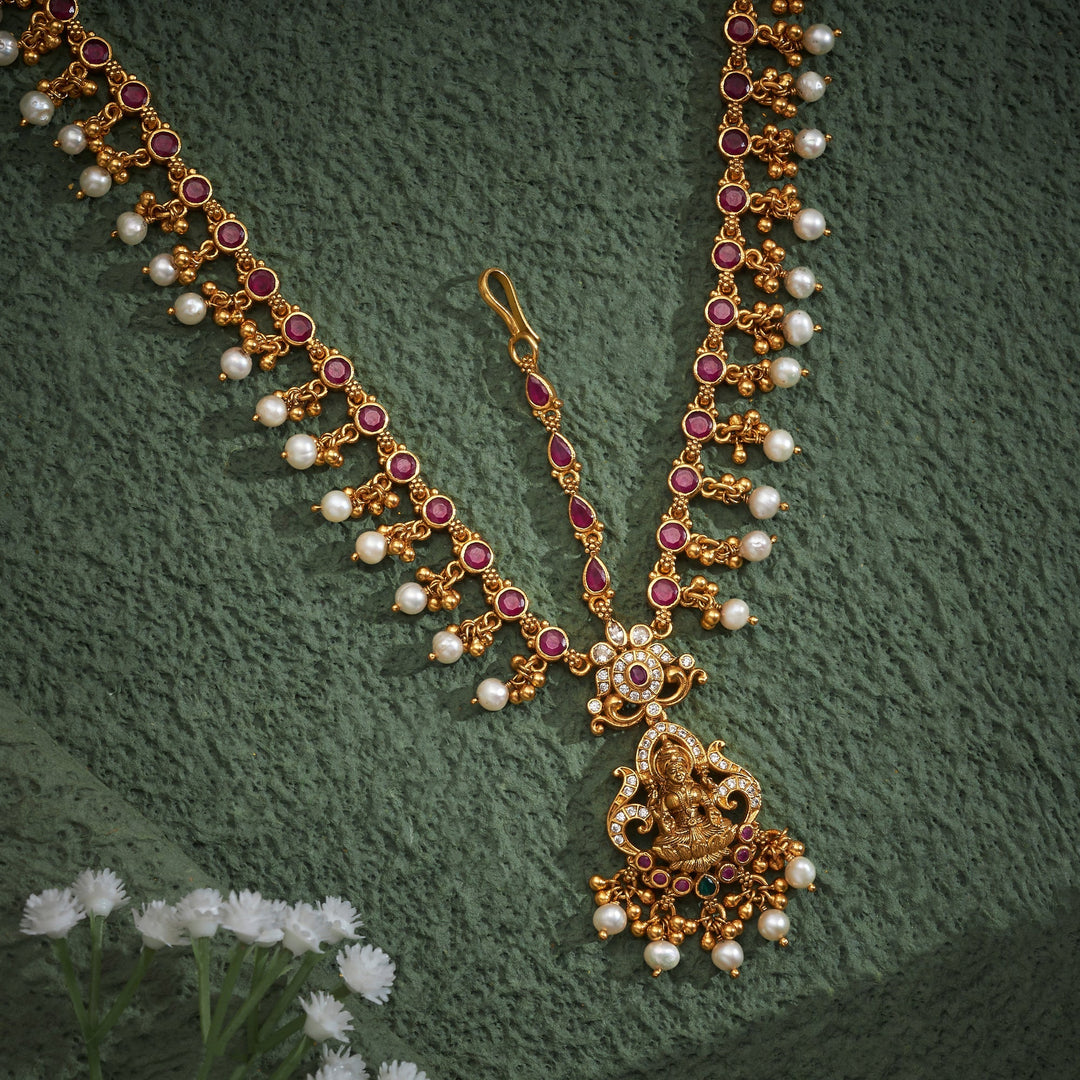 92.5 Silver, 24kt Gold Polish Niraaya Temple Sheeshphool  | SHOBITAM