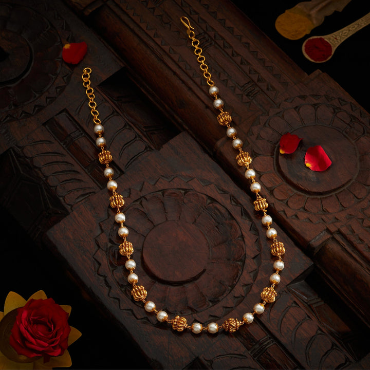 92.5 Silver, 24kt Gold Polish Antique Beaded Mala | SHOBITAM