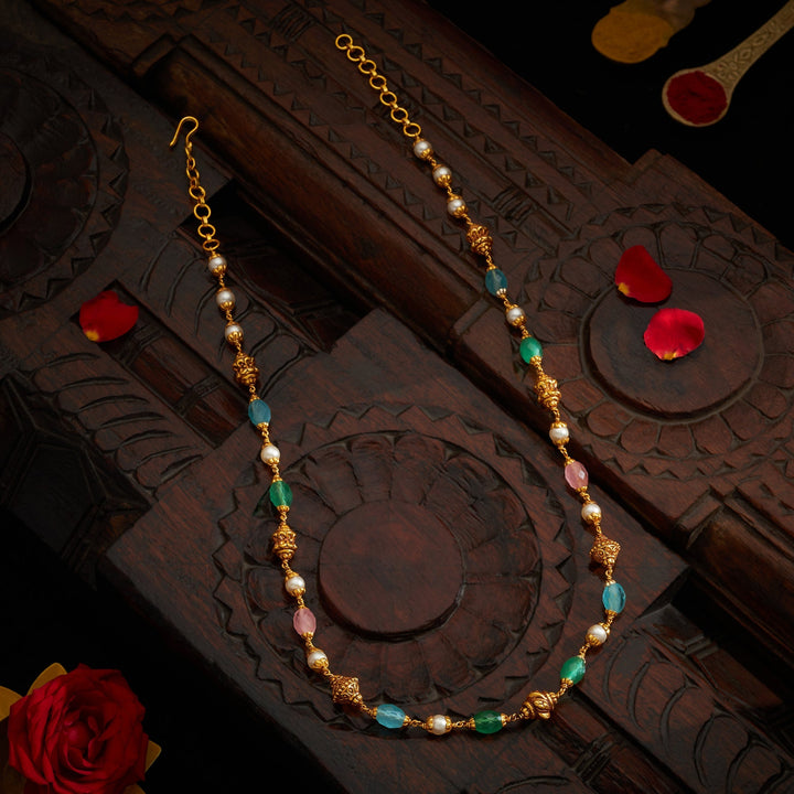 92.5 Silver, 24kt Gold Polish Neeli Antique Beaded | SHOBITAM