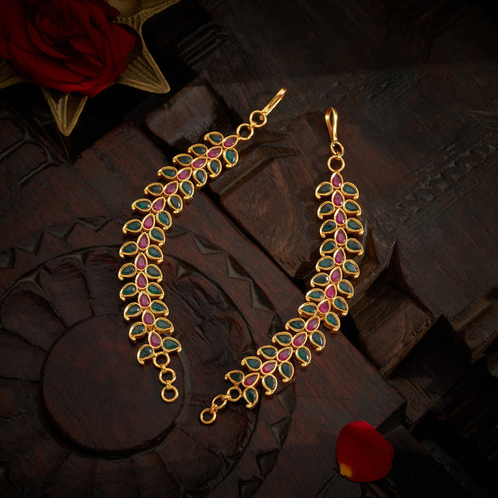92.5 Silver, 24kt Gold Polish Dakshin Stone Matil | SHOBITAM