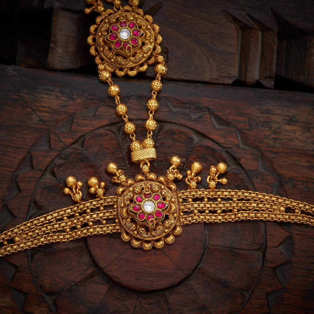 92.5 Silver, 24kt Gold Polish Flora Antique Haath Phool | SHOBITAM