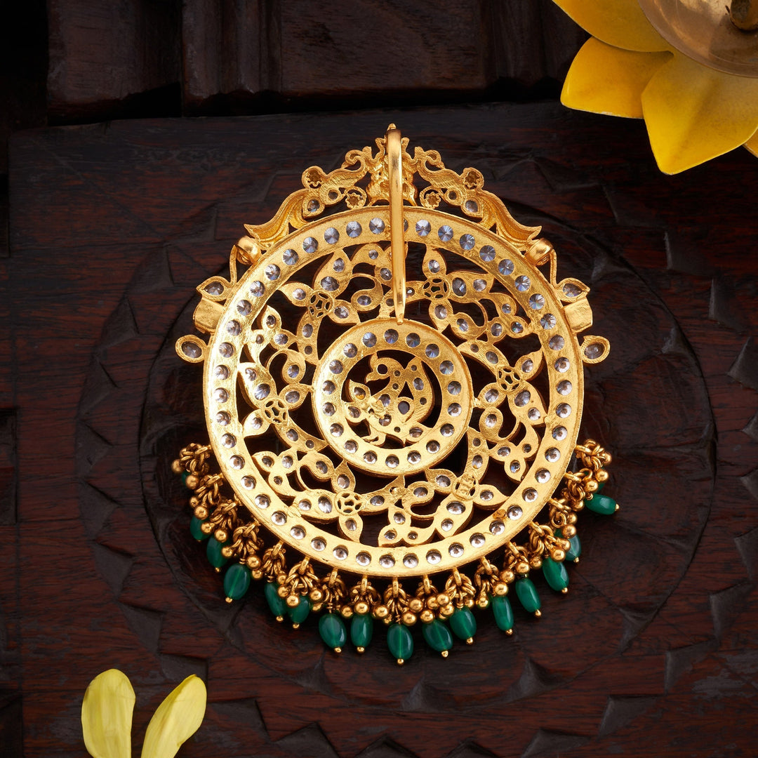 92.5 Silver, 24kt Gold Plated, Ganapati Temple Pendant | SHOBITAM