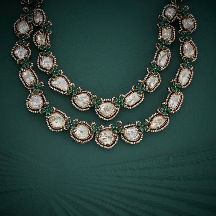 92.5 Silver, 24ktGold Plated, Verdelume Moira Necklace Set | SHOBITAM
