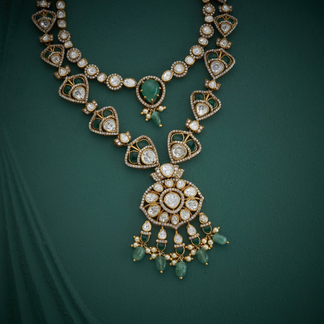 92.5 Silver, Gold Plated, Victorian Belle Necklace Set | SHOBITAM