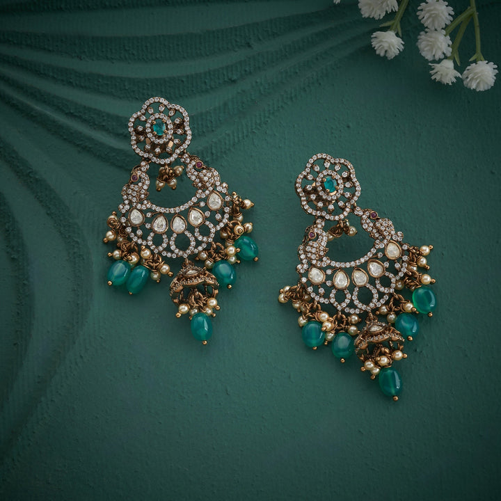 92.5 Silver, 24ktGold Plated, Victorian Flora Danglers | SHOBITAM