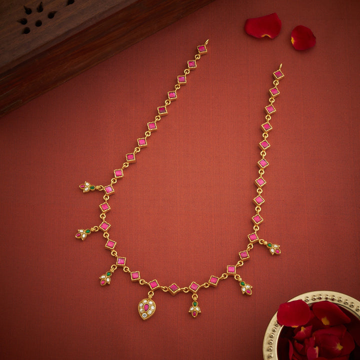 92.5 Silver, Gold Plated Kundini Kundan Necklace | Shobitam