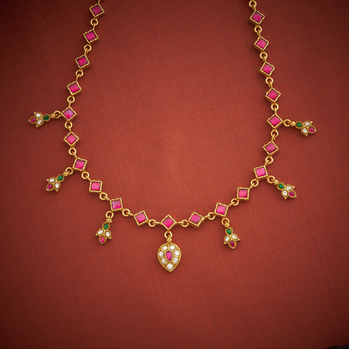92.5 Silver, Gold Plated Kundini Kundan Necklace | Shobitam