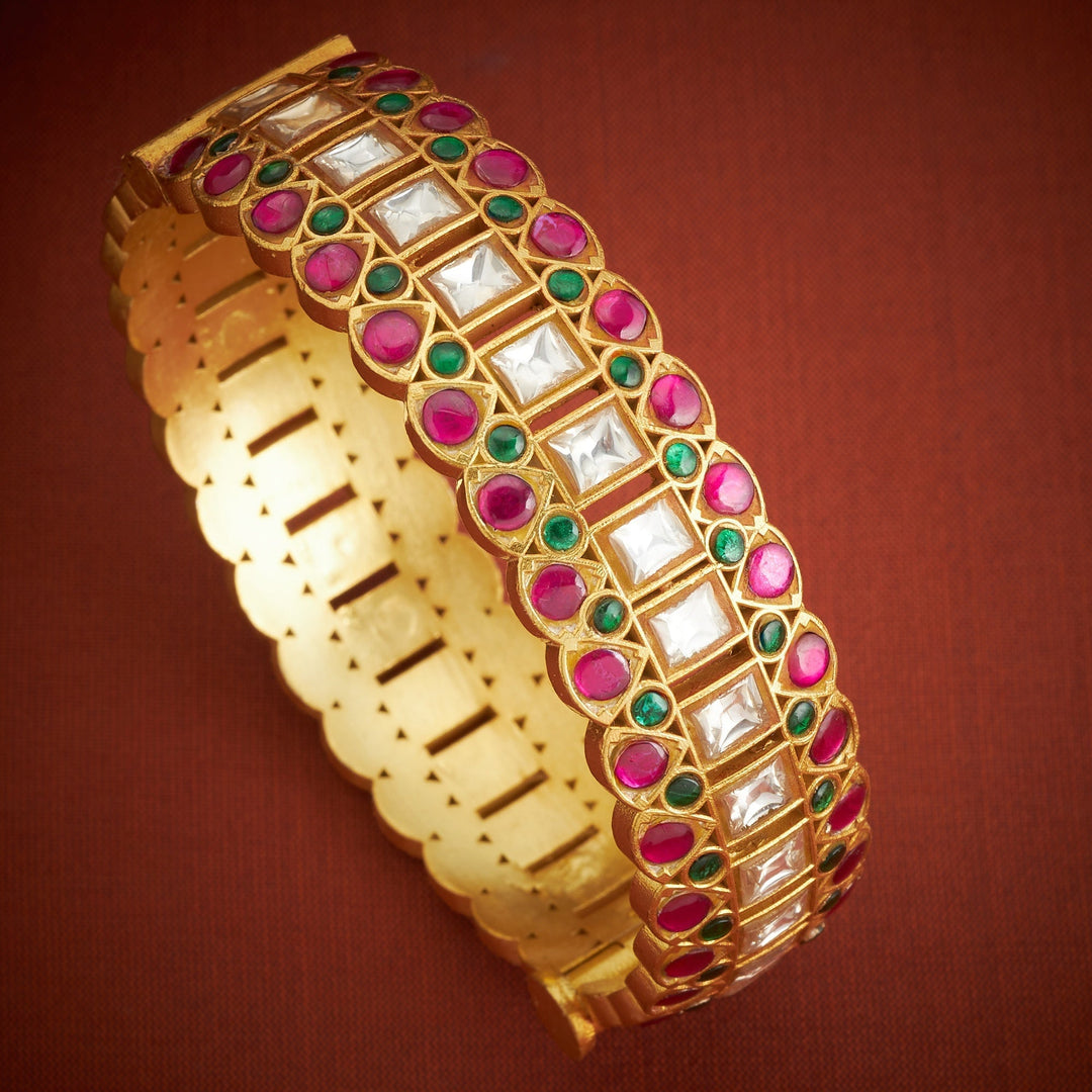 92.5 Silver Kundara Kundan Bangles | SHOBITAM