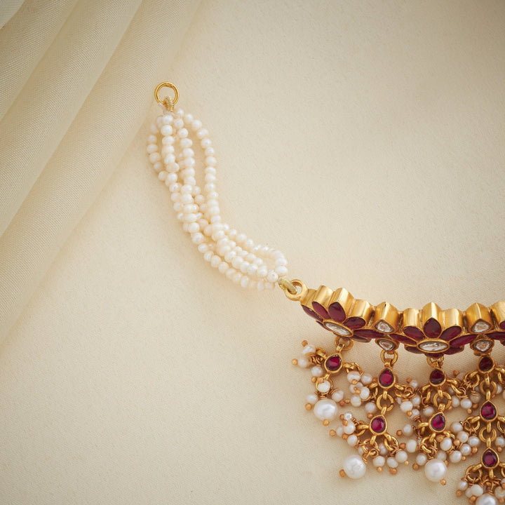 92.5 Silver, Gold Plated Gulshan Kundan Choker | SHOBITAM