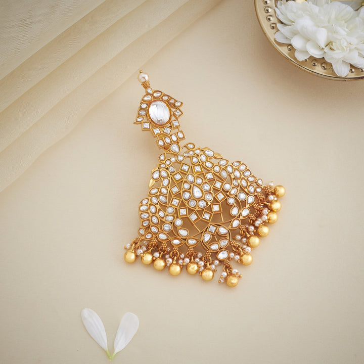 Pure 92.5 Silver, Gold Plated Pakshini Kundan Pendant | SHOBITAM