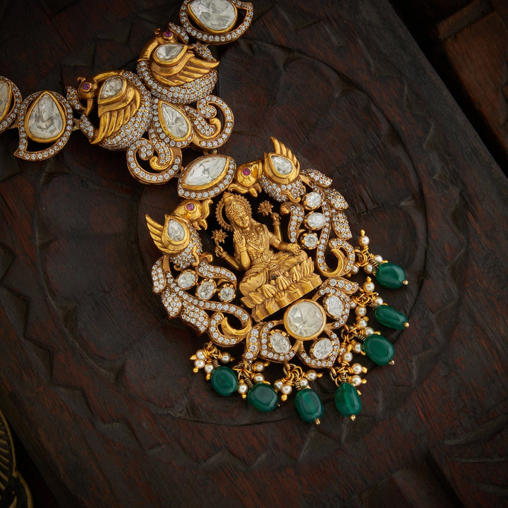 92.5 Silver, 24kt Gold Polish Alokini Polki Necklace | SHOBITAM