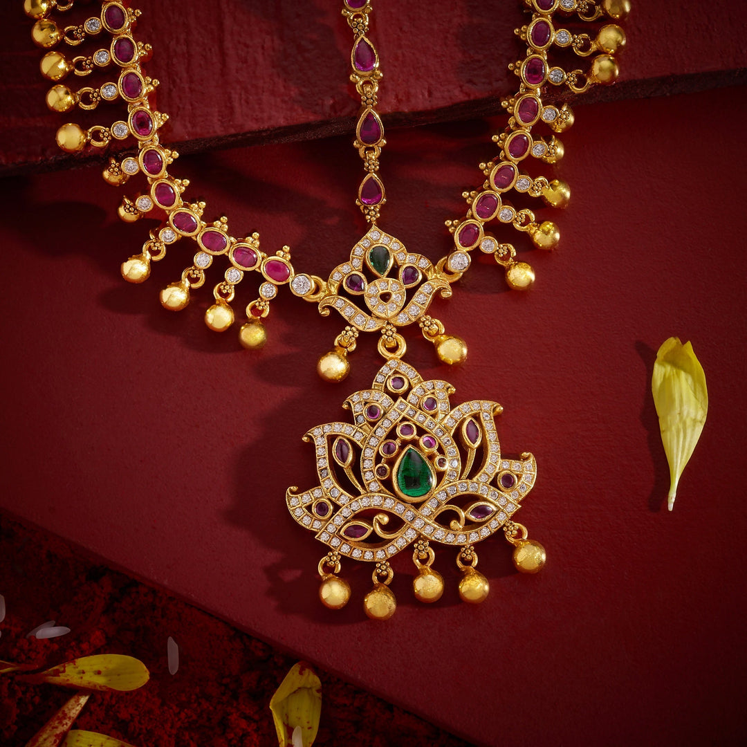 92.5 Silver, Gold Plated, Lotus Stone Sheeshphool | SHOBITAM