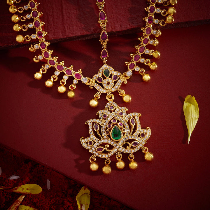 92.5 Silver, Gold Plated, Lotus Stone Sheeshphool | SHOBITAM
