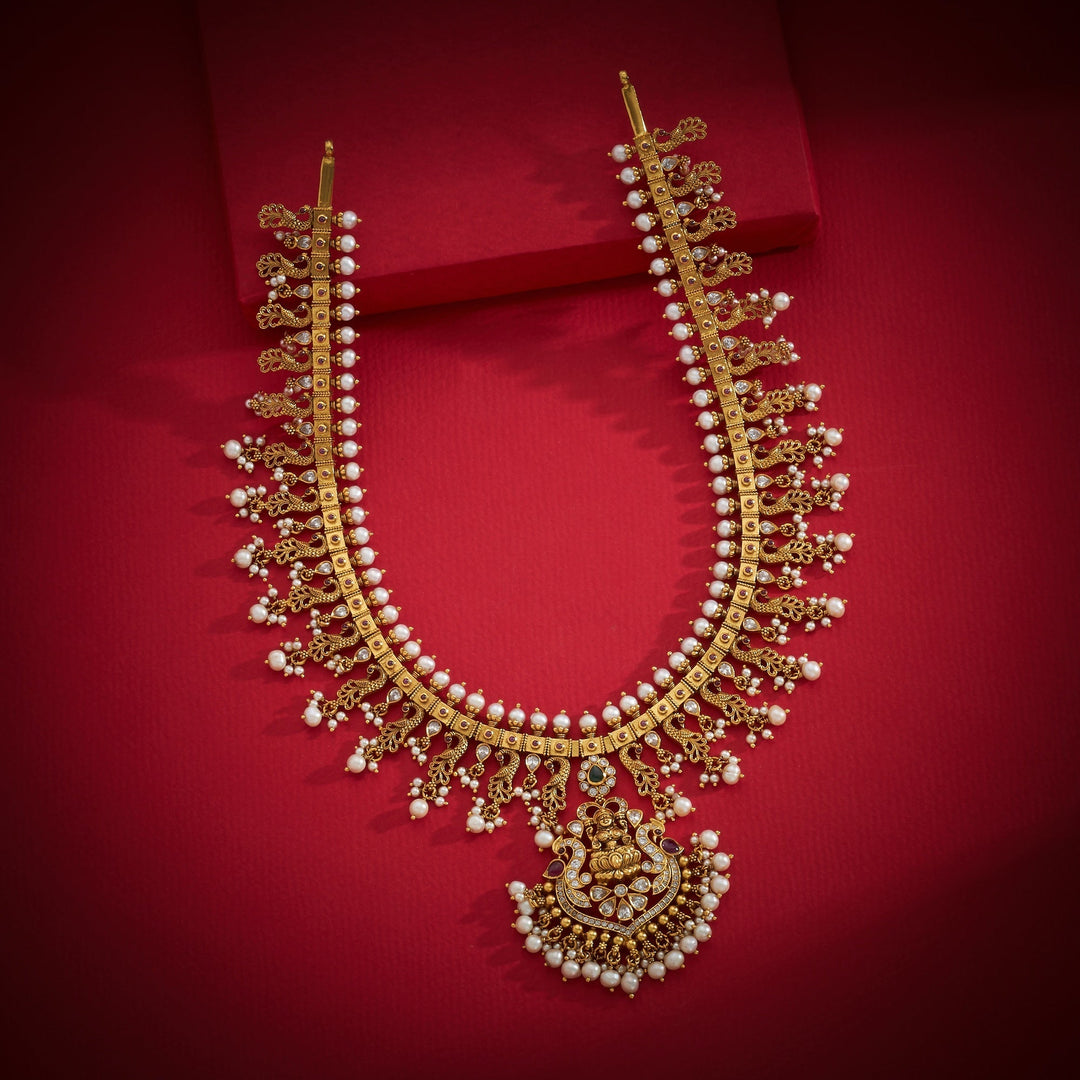 92.5 Silver, Gold Plated, Lokamata Temple Necklace | SHOBITAM