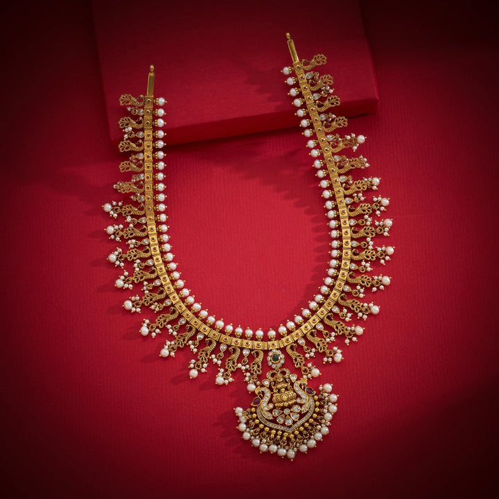 92.5 Silver, Gold Plated, Lokamata Temple Necklace | SHOBITAM