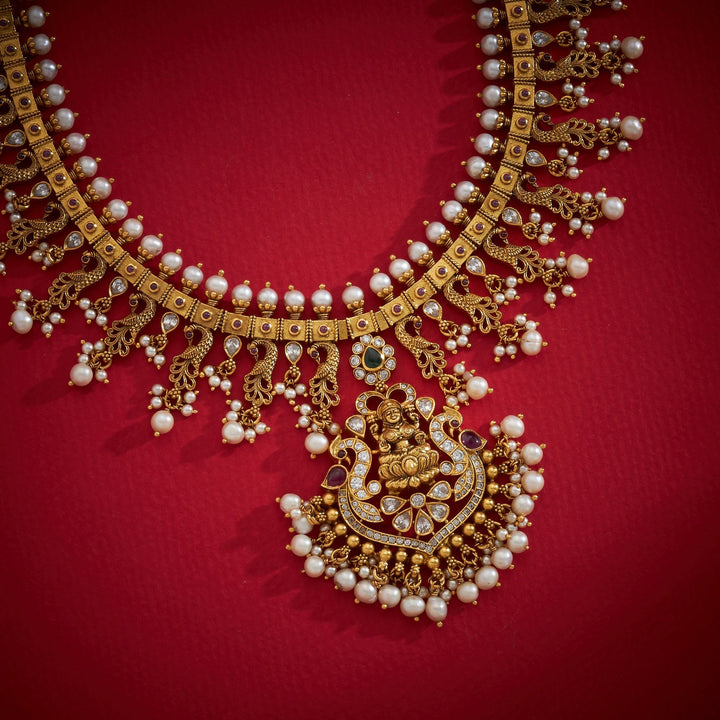 92.5 Silver, Gold Plated, Lokamata Temple Necklace | SHOBITAM