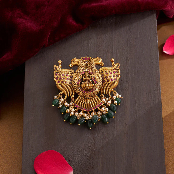 Pure 92.5 Silver, Gold Plated Rakshapati Priya Pendant