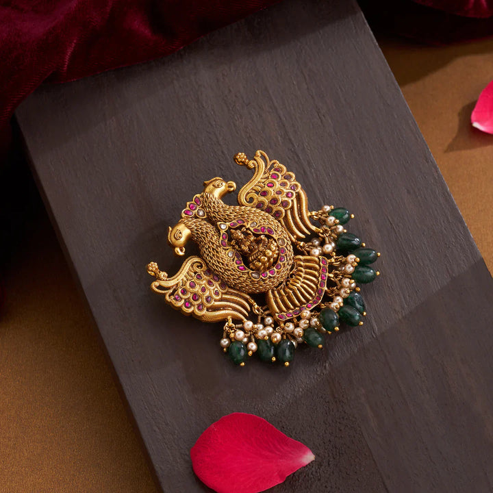 Pure 92.5 Silver, Gold Plated Rakshapati Priya Pendant