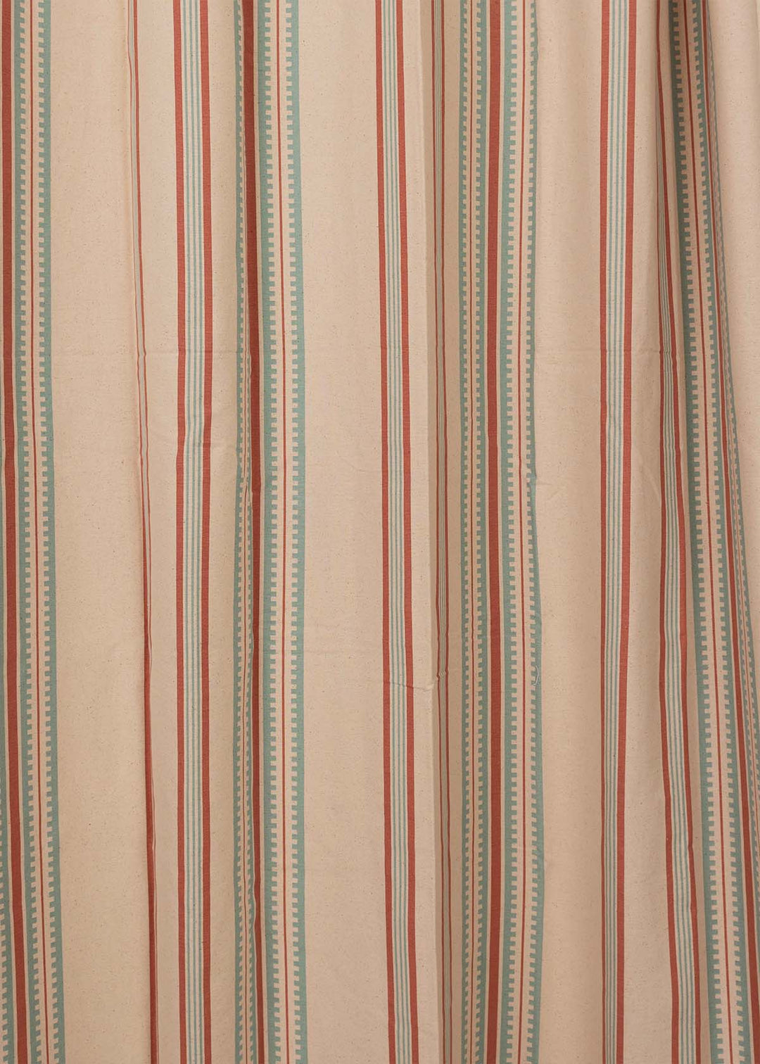 Roman Stripes 100% cotton geometric curtain for bed room - Room darkening - Multicolor - Single Piece  | SHOBITAM