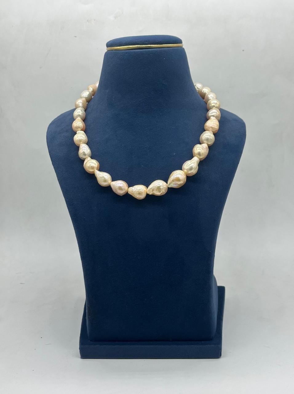 Rose Ivory Baroque Freshwater Pearls Necklace | SHOBITAM