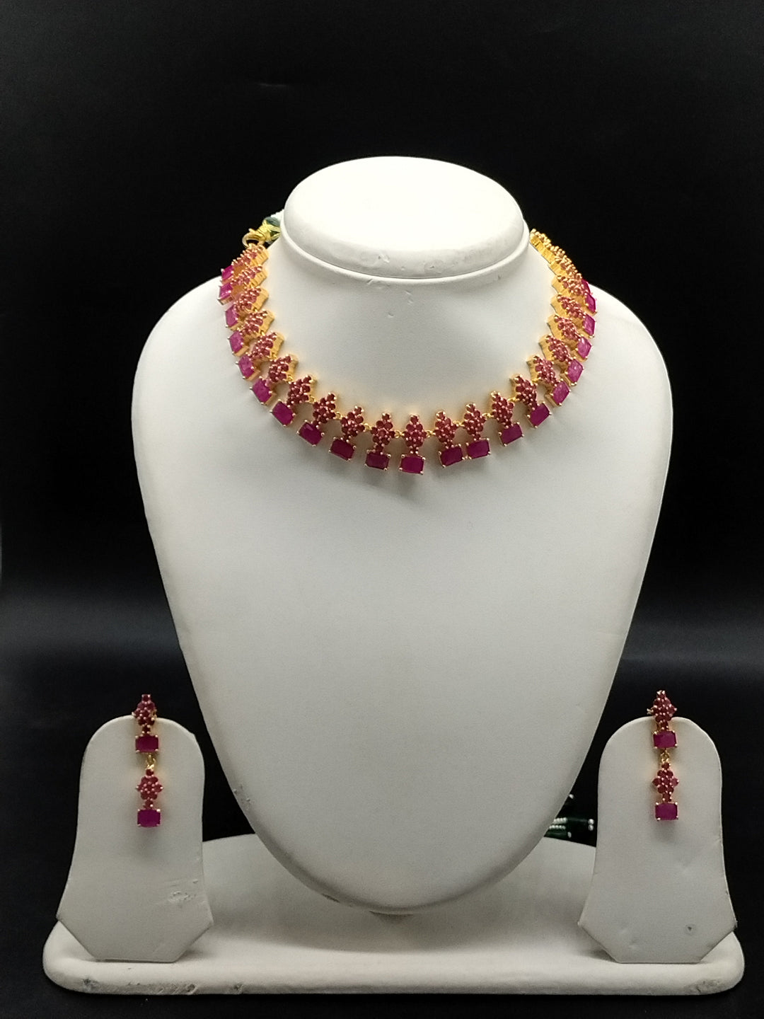 Ruby Bloom Traditional Necklace Set | SHOBITAM