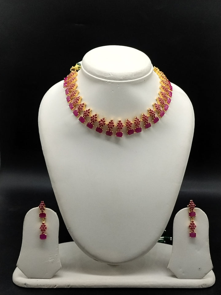 Ruby Bloom Traditional Necklace Set | SHOBITAM